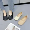 Casual Shoes 2024 Kvinnor Slip-On Leather Loafers Ladies Round Toe Toe Flats Sneakers Spring Autumn Fashion Ballet