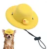 犬のアパレル帽子ポータブルダックデザイン調整可能なペットヘッドウェア多目的面白いコスチュームアクセサリー小動物用のクマ