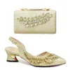 Dress Shoes Italian And Bags Matching Set Decorated With Rhinestone Wedding Bride Shoe Bag For Party In Women Nigerian