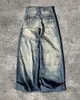 American Style Star Diamond Jeans Mens Y2K High Street Fashion Brand Retro broek Casual losse brede pijpenbroek 240412