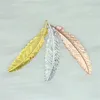 Retro Metal Feather Bookmark Gold Silver Antique Copper Leaf Forme Page Page Bureau de la papeterie de bureau