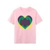 Men's T-shirt Love heart printing designer T-shirt men and women couples classic style loose casual short-sleeved tops