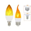 Lampes E14 / E27 LED Flame Famps 4 Modes Party LED Flame Effet Light Simulation Lights Fire Bulbe Garden Decor Flicking Lampe