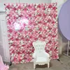 60cmx40 cm rosa blommväggspaneler konstgjorda blommiga bakgrund för bröllopsfest baby bruddusch silk faux julvägg 240417