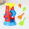 Sand Play Water Fun 5-delige plastic strandspeelgoedset Zand emmer speelgoed zandloper voor buitenspel van strandkinderen T240428