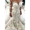 Kwiaty ślubne syrenka vintage 3D sukienki z odłączanym pociągiem długie rękawy koronkowe aplikacje plus afrykańska suknia ślubna