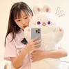 80x45cm Kawaii Taiyaki Cat Plush Toy Rabbit nascosto in Carota Cane nascosto in Big Bone Ferry Animal Plushing Custine di lancio di peluche a Girl 240424