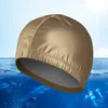 Упругое водонепроницаемое PU Covert Swim Caps Swim Bool Bool Unisex Swim Hats бесплатно размер мужчина женские уши защита уши плавание серебряное розовое 240426