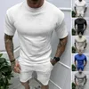 T-shirts de survêtement masculin Set Shorts Summer Sportswear O-coude à crampons à crampons