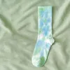 Men's Socks Tie-dye Street Trend High Top And Women's Solid Color Cotton Basketball Skateboard