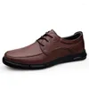 Sapatos casuais couro genuíno para homens confortáveis anti-deslizamento oxford ao ar livre tênis de moda de moda calçados formais formais