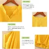 Bluzki damskie koszule Top Spring Summer Office krótki rękaw 3/4 mody Slit koszula długa v szyja sexy design damskie camisas