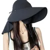 Wide Brim Hats UPF50 Sun Hat UV Protection 13CM Large Cycling Visor Full Face Cover Outdoor Women