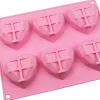 Formar 3D 6 Cavity Diamond Love Silicone Cake Mögel Hjärtkänsla Dekoration Verktyg Chokladkakor Mögel Köksbakningstillbehör