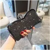 Handväskor Purses Sparky Women Bridal för prom Party Pärlor Guld Black Evening Clutches Chain Bag Handväskor Drop Delivery Wedding, Eve Dhaxs