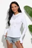 Women's T Shirts Autumn Women Cotton Shirt Tops Long Sleeve Black White Casual Tees Hooded Femme Female Slim Sexy Tshirt