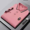 Hochwertige Herren Baumwollgestickte Polo -Shirt Summer Highend Business Casual Revers kurzärmelig T -Shirt Top 240426