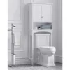 Tuvalet Depolama Dolabı Banyosu Yukarıdaki Ayarlanabilir Raflar Beyaz 240420