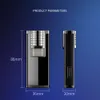 Metal Dual Flame Cigar Lighter With Hidden Cigar Punch -Refillable Without Gas Lighter With Custom