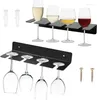 Kitchen Storage Champagne Holder Mounted Acrylic Wall Wine Party Glass Under Cabinet Rack Hanging Clear For