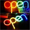 Les ouvreurs ont conduit Open Night Night Light Ultra Bright Bright Colorful Lighted Signes Open Business LETTER LETTRE LETTRE COLORFULÉ LIGNÉ POUR BAR PUB