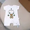 Summ Baby Girl Romper Śliczna kreskówka Niedźwiedź Niedźwiedź Luksusowy projektant Rompers Pure Cotton Newborn Baby Jops for Girl