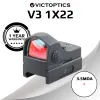 Optics Victoptics v3 1x22 Red Dot Sight 3.5MOA 6 Poziomy Intensywność 17x23mm Zamknij ogólne strzelanie karabin optyczny Fit Airsoft