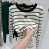 Sweaters para mujeres de diseñador Knitting 2024 Autumn Winter O-Chindo de manga larga dentro de piezas sueltas Tops MS Render