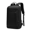 Mochila Inrnn Men Slim 15.6 pulgadas para laptop casual de carga USB mochila impermeable machas machos negros mochila