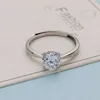 Damesband tiifeany ring sieraden s925 sterling zilveren mosang diamant vier klauw voor dames Koreaanse editie lichte luxe gevoel kleine en populaire wijsvinger als
