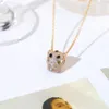 Cool Leopard Head Full Diamond Necklace Fashion överdrivna hiphoppunkhalsband