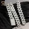 Iced Out Diamond Necklace 8 10 12 15 18 20 Mm Width Mossanite Big Chains S925 Silver Iced Out Vvs Moissanite Cuban Link Chain