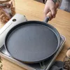 Pannen 26 cm verdikte gietijzeren anti-stick friturende pan cake pannenkoek crêpe maker platte pot met anti-verwarmde houten handgreep