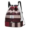 Zaino lo zaino sport zaino da viaggio a strisce per donne sacchetti di spalla elastico pacchetto palestra impermeabile