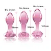 Outil petit bouchon rose en verre cristal immense billes anal perles de faux coeur en verre rose anus gode ensemble jouet masturbation adulte