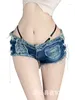 Shorts femminile Donne Denim Sexy sexy seducente Flirt uniforme Lace su Nappel Legate cave Legioni Short Summer Jeans Tentation Mupy Mupy