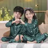 Girls Nighty-Clothes Boy Satin Solid Colore Solid Kamas Sleep abbiglia