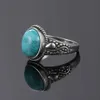 Bandringen Hoge kwaliteit Natuurlijke turquoise ring voor heren 925 Sterling Silver Fashionable Vintage Ring Sieraden Groothandel en directe verzending Q240427