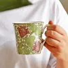 Tassen Original Blumen Kaffeetasse Schöne Milch Tee Müsli Porzellan Frühstückstassen Keramik Bone China Cup Creative Geschenk für Freunde J240428