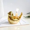 Titulares de velas Cerâmica Titular elegante Candlestick Decoração de casa Ornamento Gold Bird Bird