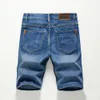 Shorts d'été Jeans hommes pantalons en denim extensible des design de mode bleu foncé mens mince hombre mâle hombre 240417