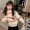Kledingsets 2024 Kinderen dragen meisjes kersttruien Kind Koreaanse gebreide tops in de herfst /winterjaar kleding voor