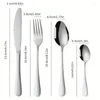 Sorts sets 32pcs roestvrij staal 1010 servies set steak mes tafel vork lepel dessert el restaurant silve