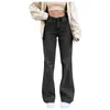 Jeans féminins hauts flares dames pantalons mid stretch slim long rétro 90 vêtements vintage