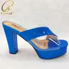 Chaussures habillées 2024 Sandales pointues de fête d'été Stiletto talons hauts Femmes Sexy Blue Color Pumps Shoe Taille 38-42