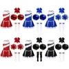 Clothing Sets Kids Girls Cheer Leader Costume Outfits Sleeveless Dress With Sequins Socks And Pompoms Cosplay Dance