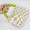 Torby na ramię spersonalizowane ręcznie tkaninowe perły torebka DIY wykończona koralikowana w chińskim stylu single damska pojedyncza torba na obiad