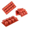 Moulds 8 Cavities Mini 3D Cube Baking Mousse Cake Mold Silicone Square Bubble Dessert Molds Kitchen Bakeware Candle Plaster Mould