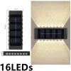 Decorations Solar Wall Lamp Outdoor 4/10/16LEDs Warm Light Waterproof Up And Down Luminous Lighting Balcony Yard Garden Decoration Lights