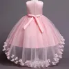 Vestido de princesa de renda para bebês de alta qualidade para uma festa de aniversário elegante, vestido de tração, garotas de natal roupas 3-12yrs 240412